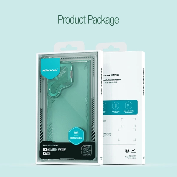 خرید قاب کریستالی کمرا استند نیلکین ویژه Samsung Galaxy S24 Ultra مدل Iceblade Prop