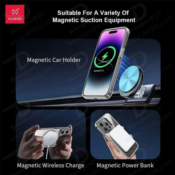 خرید گارد کریستالی شفاف مگنتی iPhone 14 Pro مارک XUNDD سری Wisely