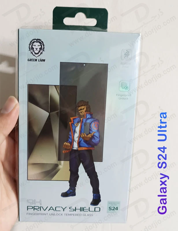 خرید گلس Privacy Shield حریم شخصی Samsung Galaxy S24 Ultra مارک Green Lion
