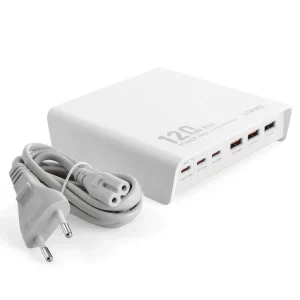 336984شارژر رومیزی 6 پورت نمایشگر دار الدینیو مدل LDNIO A6140C با نهایت توان 140 وات