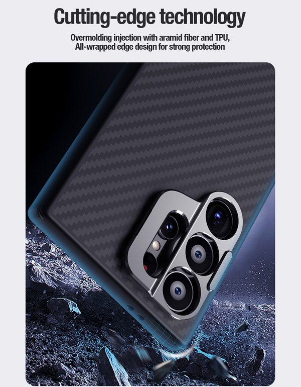 خرید قاب ضد ضربه مگنتی کمرا استند نیلکین Samsung Galaxy S24 Ultra مدل CarboProp Magnetic