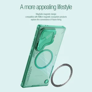 خرید قاب کریستالی مگنتی کمرا استند نیلکین ویژه Samsung Galaxy S24 Ultra مدل Iceblade Prop Magnetic