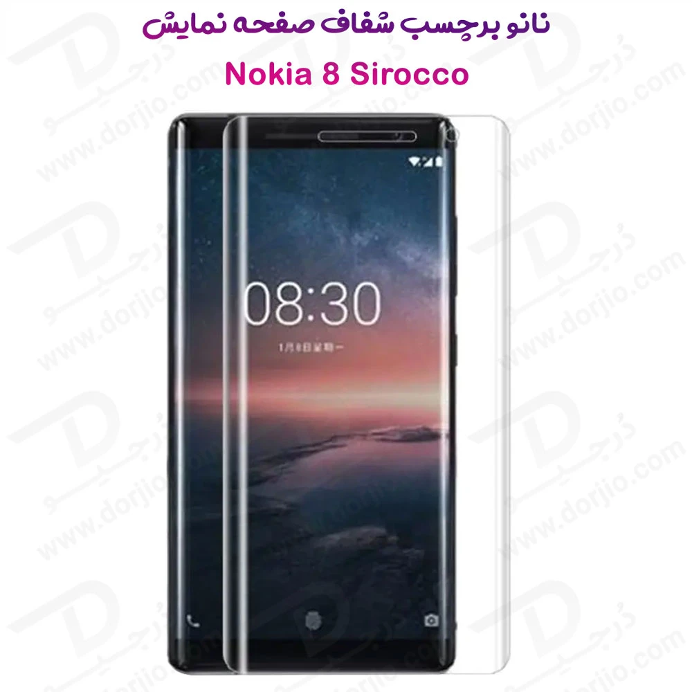 خرید نانو برچسب شفاف صفحه نمایش Nokia 8 Sirocco
