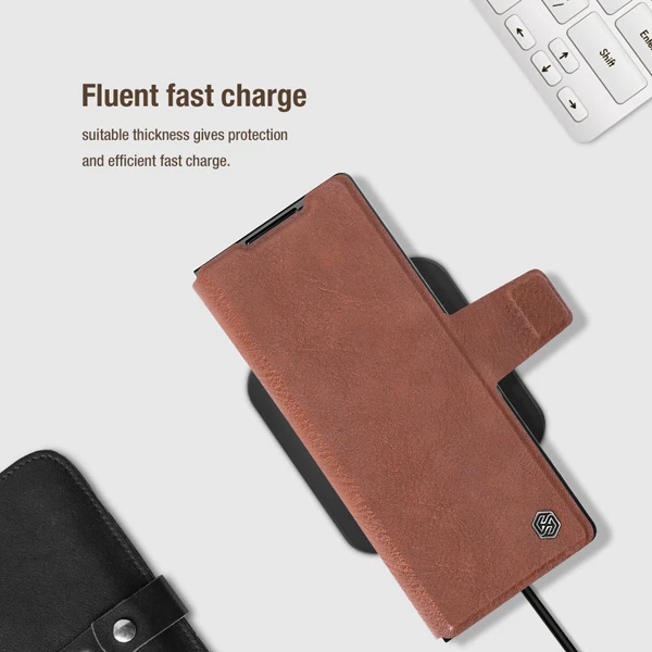 خرید فلیپ کاور چرمی نیلکین Samsung Galaxy Z Fold 6 مدل Aoge Leather Case