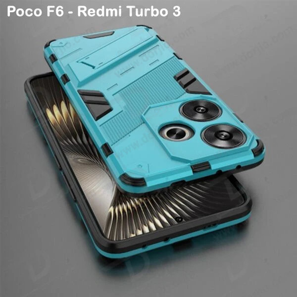 خرید قاب ضد ضربه استند دار Xiaomi Redmi Turbo 3 مارک BIBERCAS