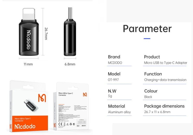 خرید مبدل Type-C به Lightning مک دودو مدل Mcdodo OT-7680