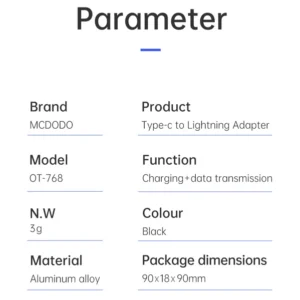 خرید مبدل Type-C به Lightning مک دودو مدل Mcdodo OT-7680