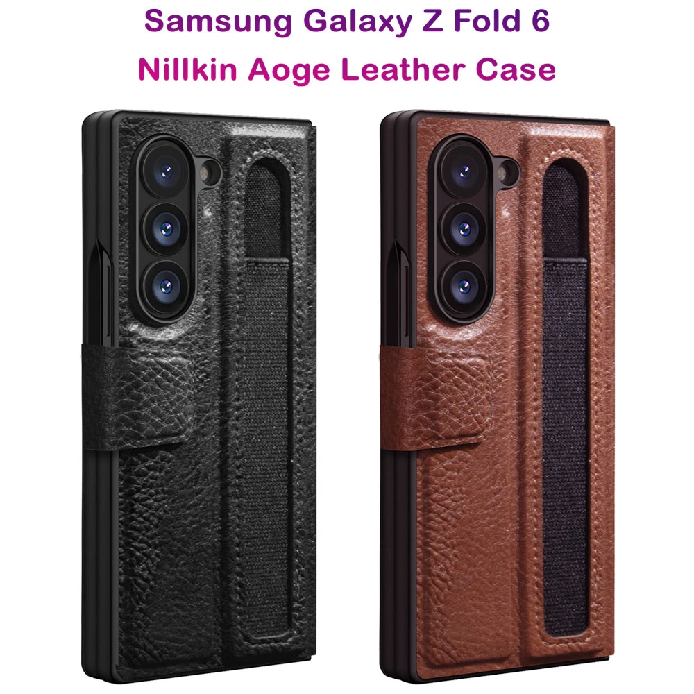 خرید فلیپ کاور چرمی نیلکین Samsung Galaxy Z Fold 6 مدل Aoge Leather Case