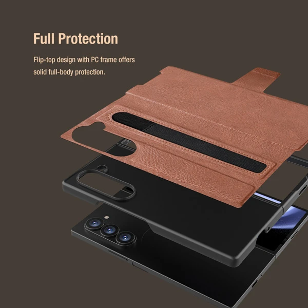 خرید فلیپ کاور چرمی نیلکین Samsung Galaxy Z Fold 6 مدل Aoge Leather Case
