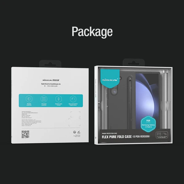 خرید قاب سیلیکونی با قلم هوشمند Samsung Galaxy Z Fold 6 مارک نیلکین مدل Flex Pure Fold