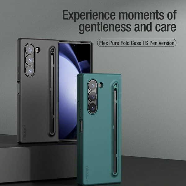 خرید قاب سیلیکونی با قلم هوشمند Samsung Galaxy Z Fold 6 مارک نیلکین مدل Flex Pure Fold
