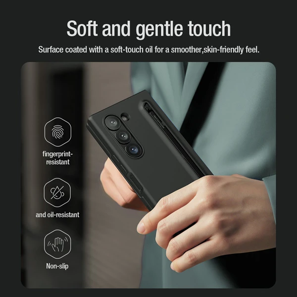 خرید قاب سیلیکونی با قلم هوشمند Samsung Galaxy Z Fold 6 مارک نیلکین مدل Flex Pure Fold