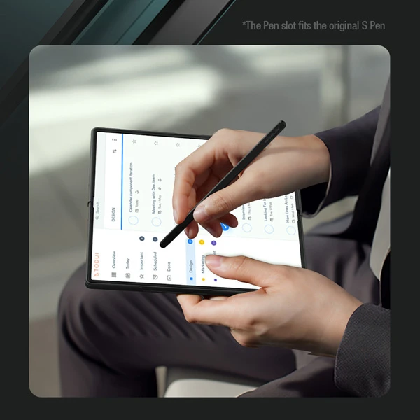 خرید قاب سیلیکونی با قلم هوشمند Samsung Galaxy Z Fold 6 مارک نیلکین مدل Flex Pure Fold