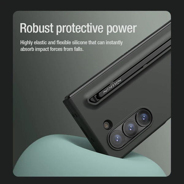 خرید قاب سیلیکونی با قلم هوشمند Samsung Galaxy Z Fold 6 مارک نیلکین مدل Flex Pure Fold