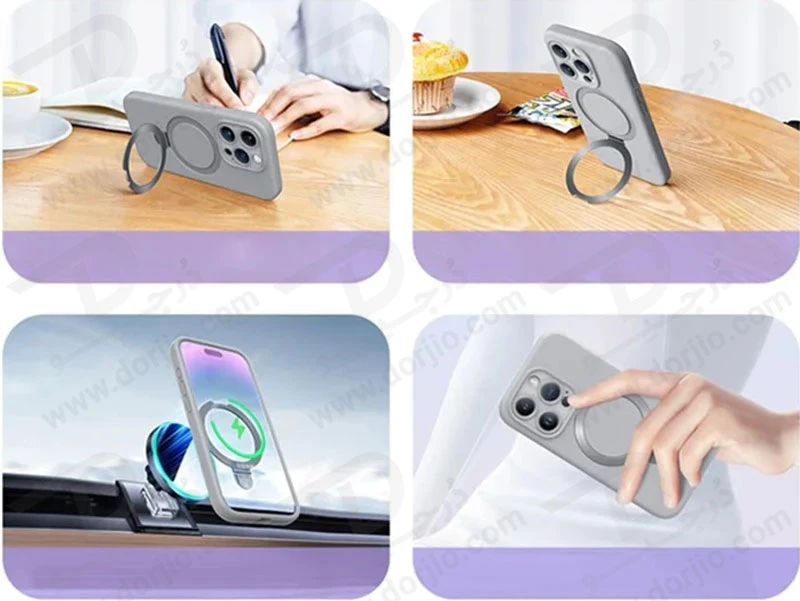 خرید قاب سیلیکونی رینگ استند مگ سیف iPhone 15 مارک XUNDD سری Reno Magnetic Holder