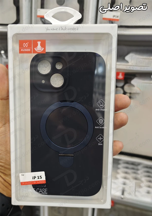 خرید قاب سیلیکونی رینگ استند مگ سیف iPhone 15 مارک XUNDD سری Reno Magnetic Holder