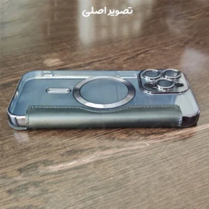 خرید کیف کلاسوری پشت شفاف مگ سیف محافظ لنز دار iPhone 15 Pro Max