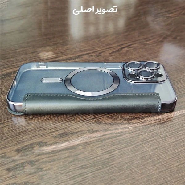 خرید کیف کلاسوری پشت شفاف مگ سیف محافظ لنز دار iPhone 15 Pro Max