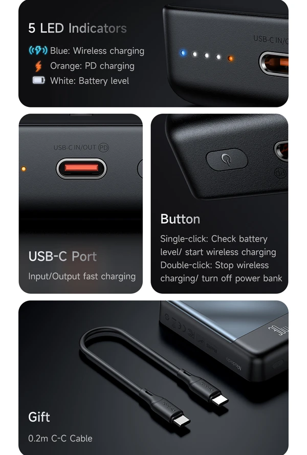 خرید پاور بانک مگ سیف 30 وات 10000 هزار Mcdodo مدل MC-593