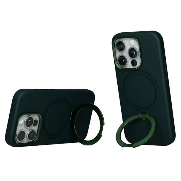 خرید قاب سیلیکونی رینگ استند مگ سیف iPhone 15 Pro مارک Levelo مدل Iris Pro