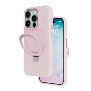 خرید قاب سیلیکونی رینگ استند مگ سیف iPhone 15 Pro مارک Levelo مدل Iris Pro