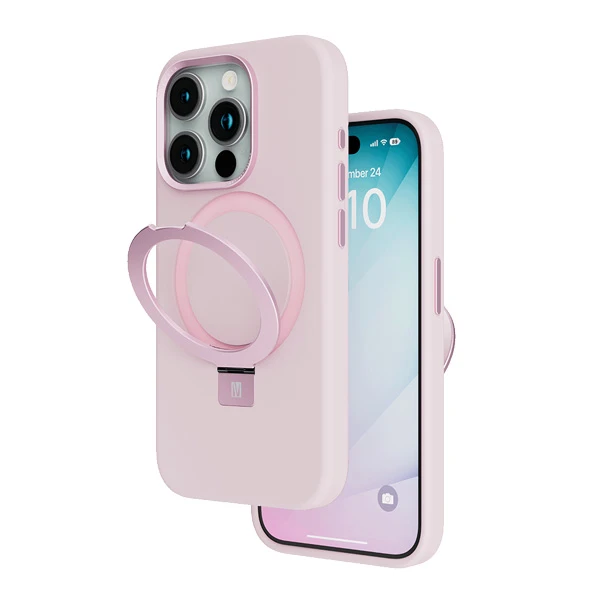 خرید قاب سیلیکونی رینگ استند مگ سیف iPhone 15 Pro مارک Levelo مدل Iris Pro