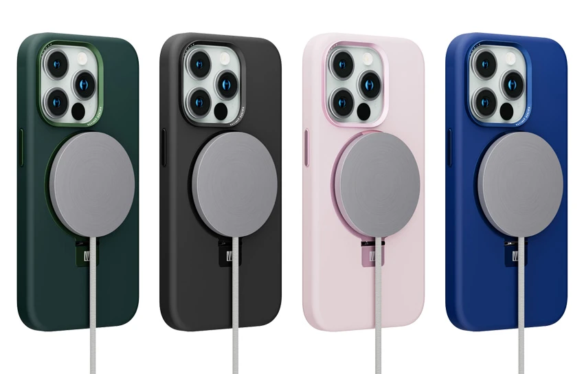 خرید قاب سیلیکونی رینگ استند مگ سیف iPhone 15 Pro مارک Levelo مدل Iris Pro