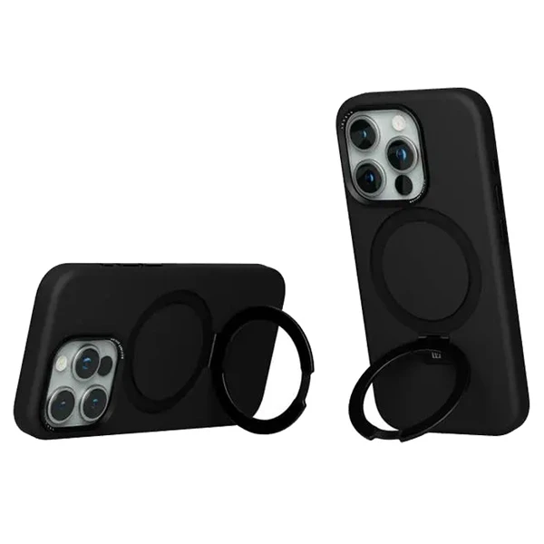 خرید قاب سیلیکونی رینگ استند مگ سیف iPhone 15 Pro مارک Levelo مدل Iris Pro