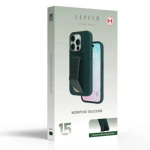 خرید قاب سیلیکونی Grip استند چرمی iPhone 15 Pro مارک LEVELO