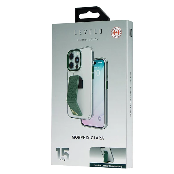 خرید قاب شفاف Grip استند iPhone 15 Pro مارک LEVELO