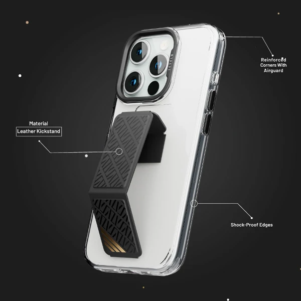خرید قاب شفاف Grip استند iPhone 15 Pro مارک LEVELO