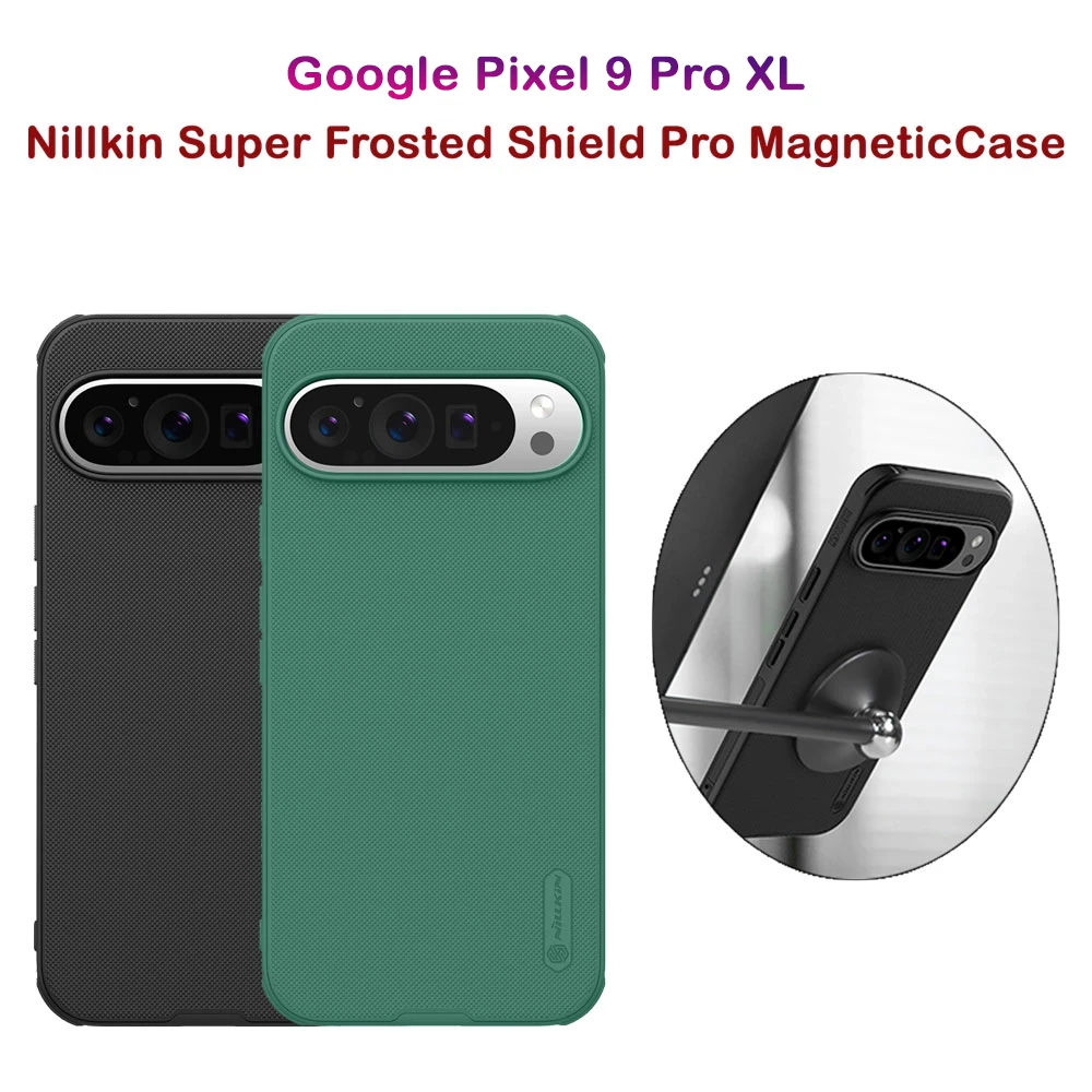 خرید قاب ضد ضربه مگنتی Google Pixel 9 Pro XL مارک نیلکین مدل Super Frosted Shield Pro Magnetic