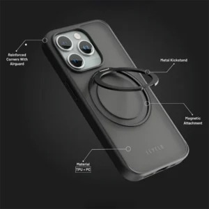 خرید قاب ضد ضربه Ringo استند مگ سیف iPhone 15 Pro مارک Levelo