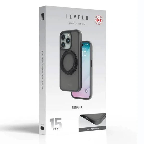 خرید قاب ضد ضربه Ringo استند مگ سیف iPhone 15 Pro مارک Levelo