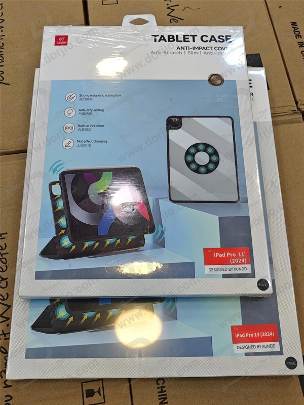 خرید قاب و فلیپ کاور هیبریدی 360 درجه مگنتی iPad Pro 13 2024 مارک XUNDD