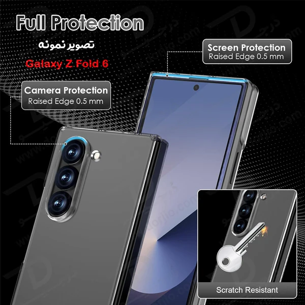 خرید کاور تمام کریستال شفاف Samsung Galaxy Z Fold 6