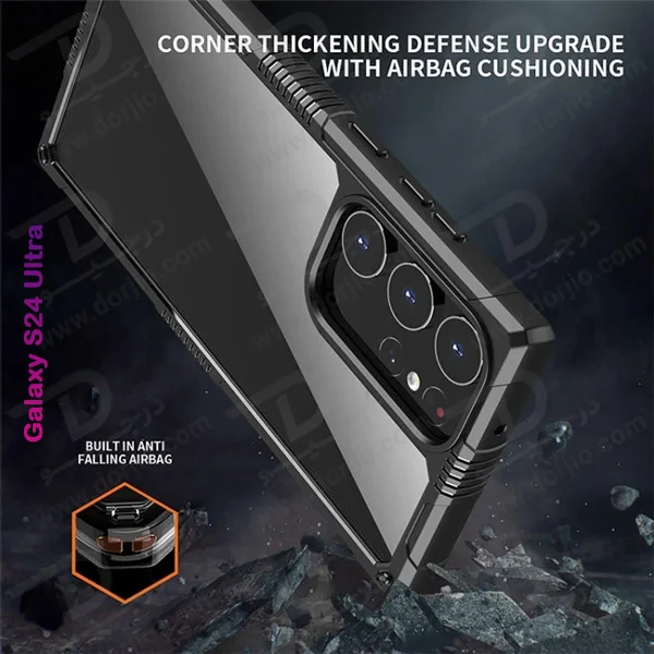 خرید گارد هیبریدی شفاف Samsung Galaxy S24 Ultra مارک LEVELO