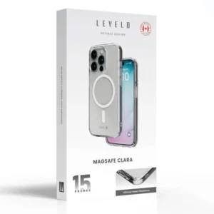 خرید گارد کریستالی شفاف مگ سیف iPhone 15 Pro مارک Levelo مدل Clara 3H