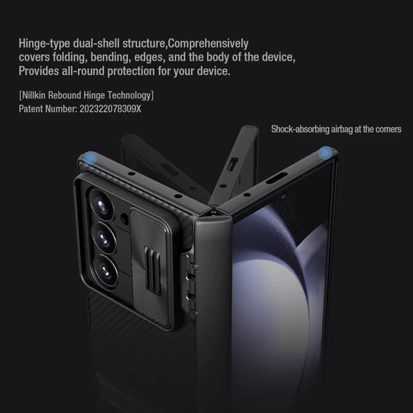خرید گارد کمشیلد استند دار Samsung Galaxy Z Fold 6 برند نیلکین مدل CamShield Fold Stand