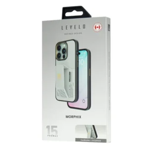 خرید گارد Grip استند چرمی و جا کارتی iPhone 15 Pro مارک LEVELO