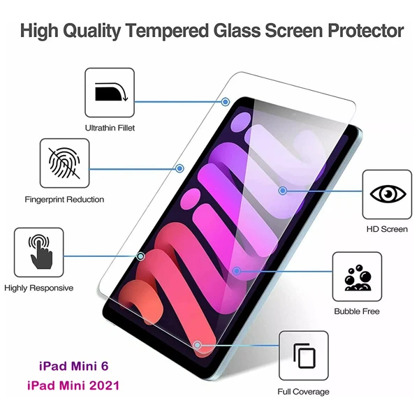 خرید گلس شیشه ای شفاف تبلت iPad Mini 2021