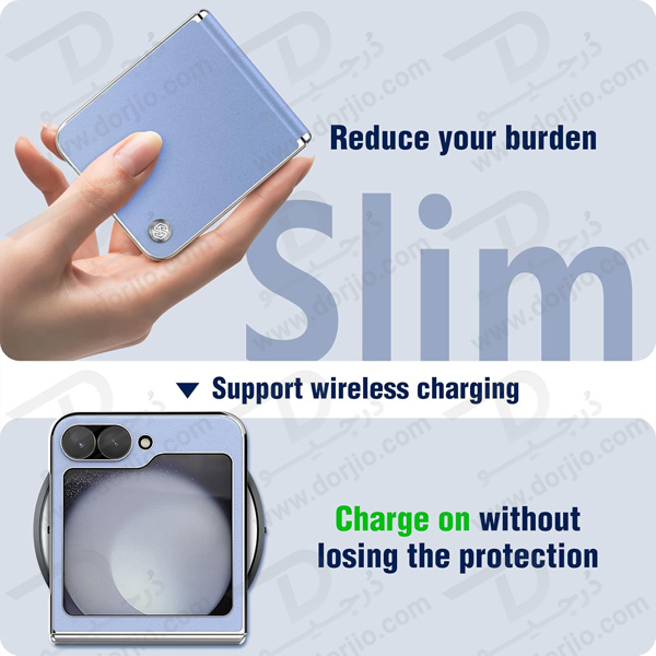 خرید قاب چرمی Samsung Galaxy Z Flip 6 برند نیلکین مدل CamShield Flip Leather