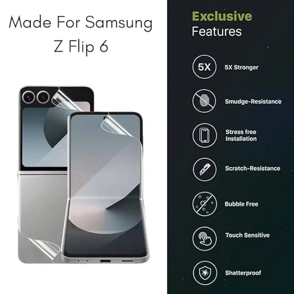 خرید نانو برچسب شفاف صفحه نمایش و پشت گوشی Samsung Galaxy Z Flip 6