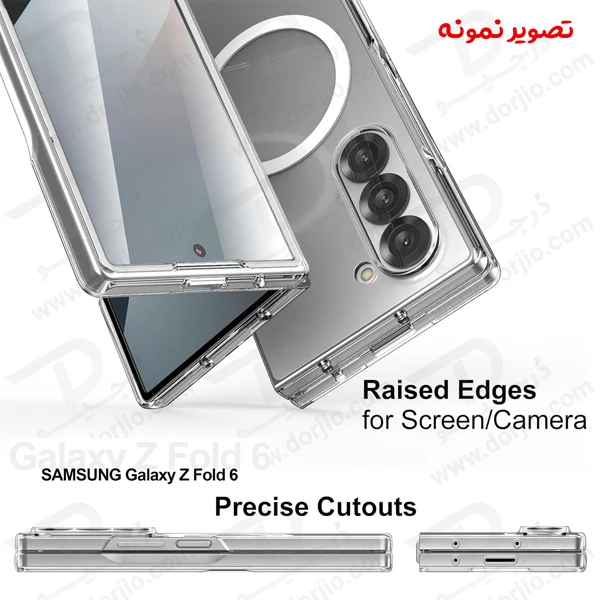 خرید گارد شفاف تمام کریستال مگ سیف Samsung Galaxy Z Fold 6 مارک Spigen