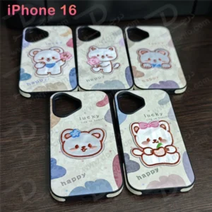 خرید قاب ژله ای طرح برجسته خرسی iPhone 16