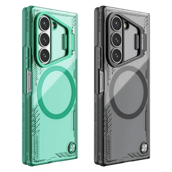 خرید قاب کریستالی مگ سیف کمرا استند Samsung Galaxy Z Fold 6 مارک نیلکین مدل Iceblade Fold Magnetic