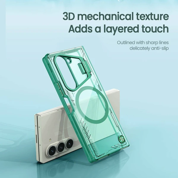 خرید قاب کریستالی مگ سیف کمرا استند Samsung Galaxy Z Fold 6 مارک نیلکین مدل Iceblade Fold Magnetic