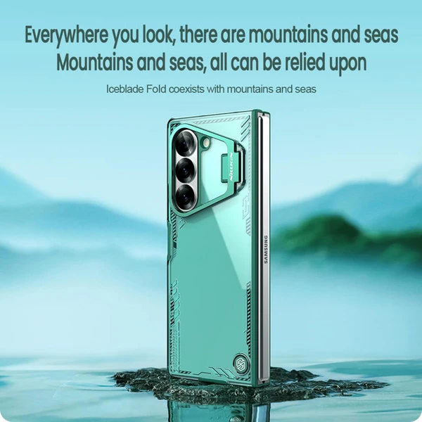 خرید قاب کریستالی کمرا استند Samsung Galaxy Z Fold 6 مارک نیلکین مدل Iceblade Fold