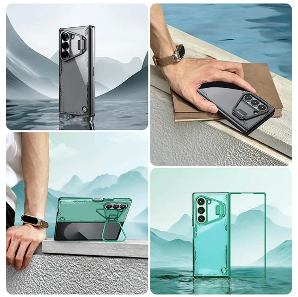 خرید قاب کریستالی کمرا استند Samsung Galaxy Z Fold 6 مارک نیلکین مدل Iceblade Fold