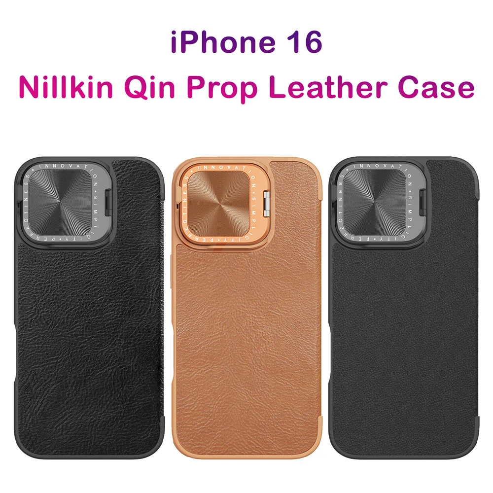 خرید کیف چرمی محافظ دوربین دار iPhone 16 مارک نیلکین مدل Qin Prop Leather Case (1)